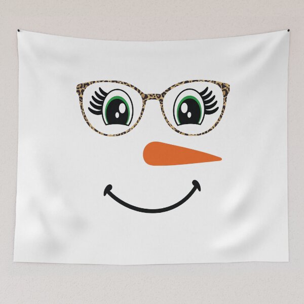 Item preview, Snowgirl Face Carrot Nose Eyelashes Leopard Glasses Christmas designed and sold by Tatus Brinal.