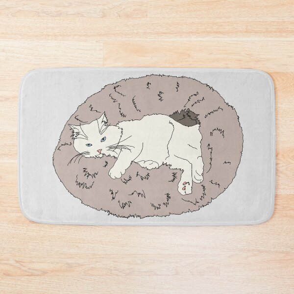 Item preview, Lazy Cat (White with Blue Eyes) designed and sold by nklange240.