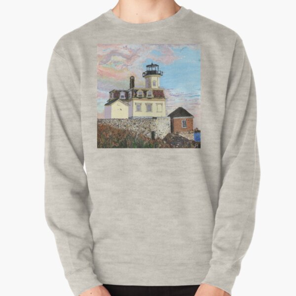Rose Island Lighthouse, Newport Rhode Island Painting Pullover Sweatshirt