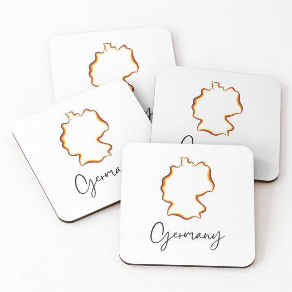 Item preview, Germany Map Outline With Flag Colors & Germany in Black Letters designed and sold by hijackhippo.
