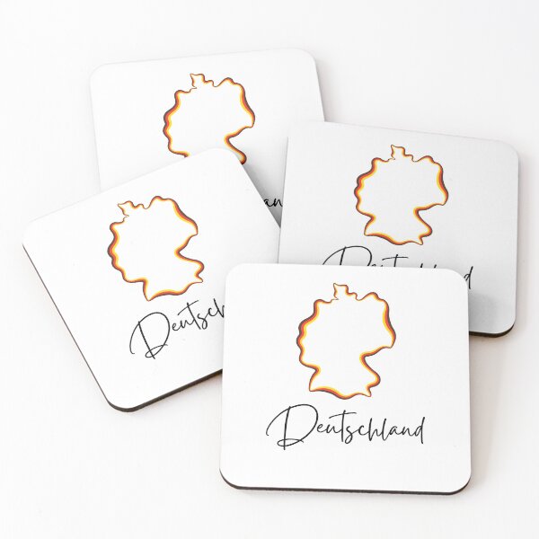 Item preview, Germany Map Outline With Flag Colors & Deautschland in Black Letters designed and sold by hijackhippo.