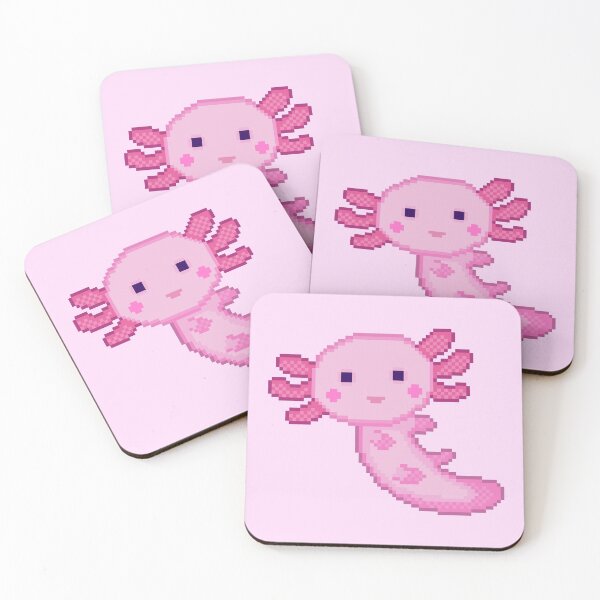 Item preview, cute axolotl minecraft pixel art pink designed and sold by sezalilly.
