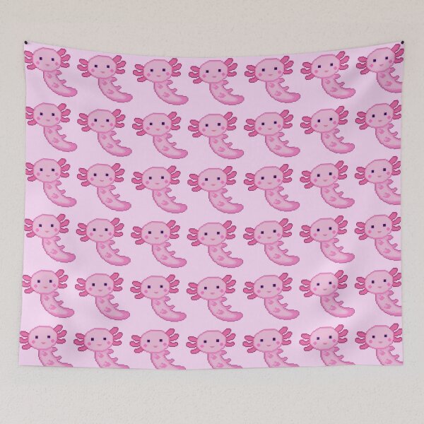 Item preview, cute axolotl minecraft pixel art pink designed and sold by sezalilly.