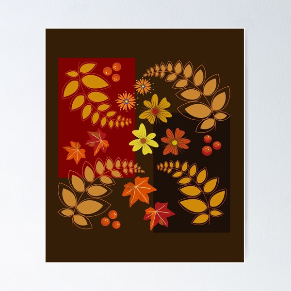 Item preview, Fall leaves, berries and flowers designed and sold by walstraasart.