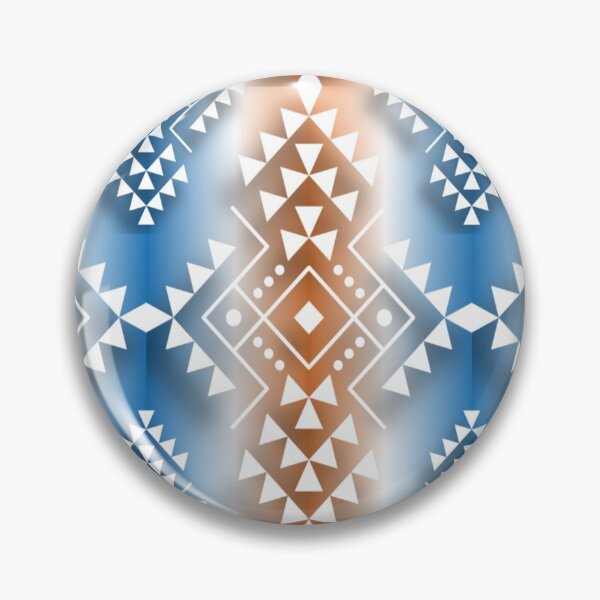 Item preview, White / Brown / Blue Gradient Geometric Native Print designed and sold by JMWCD.
