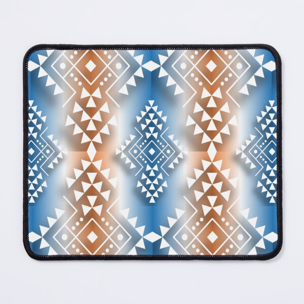 Item preview, White / Brown / Blue Gradient Geometric Native Print designed and sold by JMWCD.
