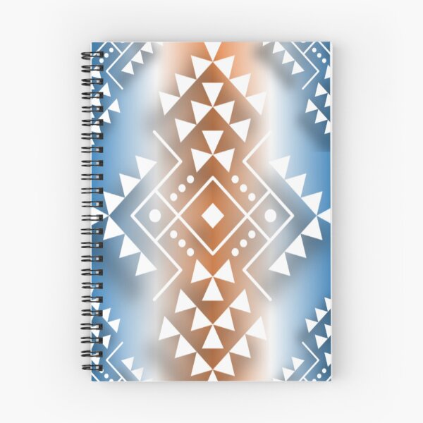 Item preview, White / Brown / Blue Gradient Geometric Native Print designed and sold by JMWCD.