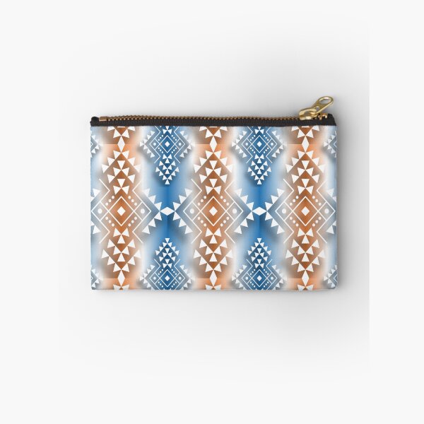 Item preview, White / Brown / Blue Gradient Geometric Native Print designed and sold by JMWCD.