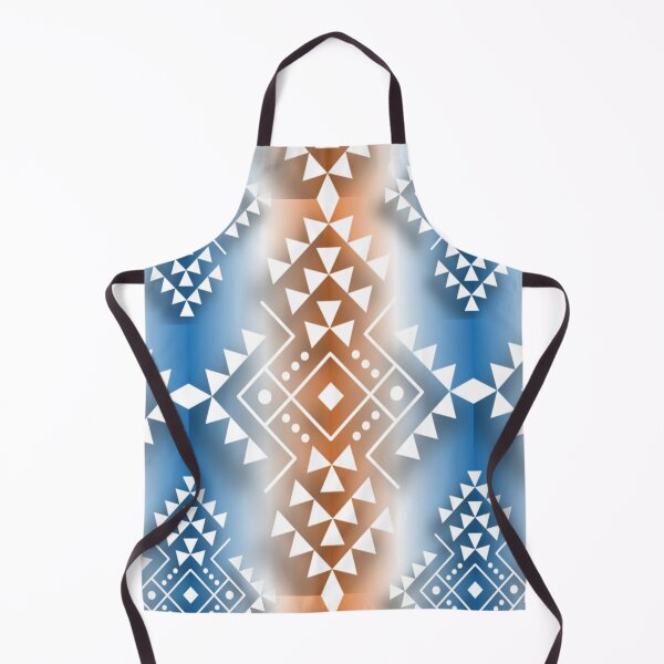 Item preview, White / Brown / Blue Gradient Geometric Native Print designed and sold by JMWCD.