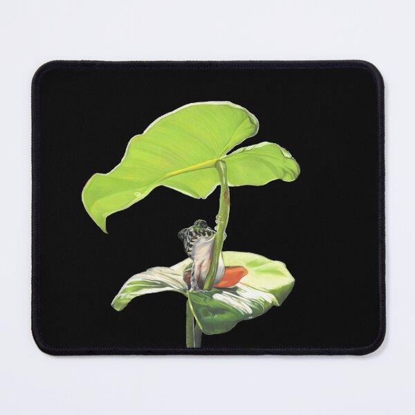 Item preview, New Dawn Frog pattern black background designed and sold by IslesArt.
