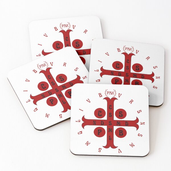 Item preview, St. Benedict Medal Inscription Red designed and sold by CatholicSwag.