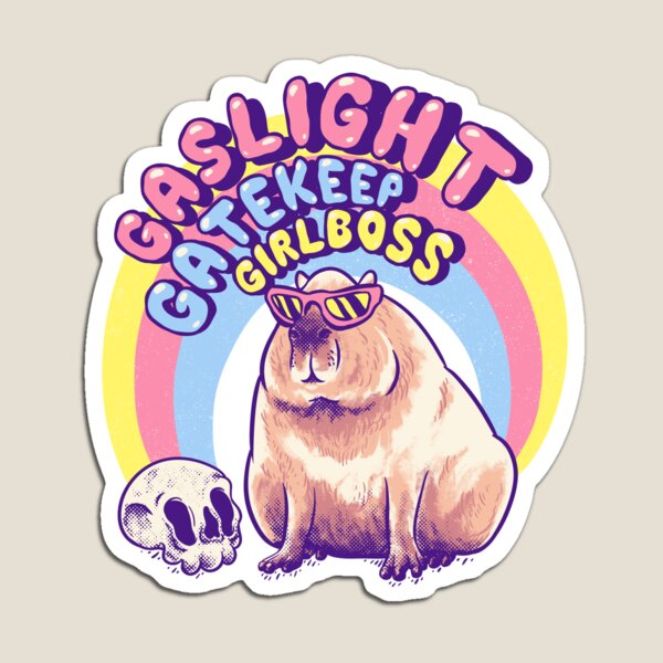 Item preview, Capybara - Gaslight Gatekeep Girlboss | Karen Sunglasses memes Christmas Capybaras Capy My Spirit Animal ok i pull up Pet Mat Bandana Got Drip Baby Capy Yuzu Orange on head Coconut Doggy Doge Dog designed and sold by Any Color Designs.