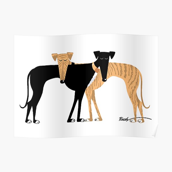Head Rest Brindle Hound: Poster