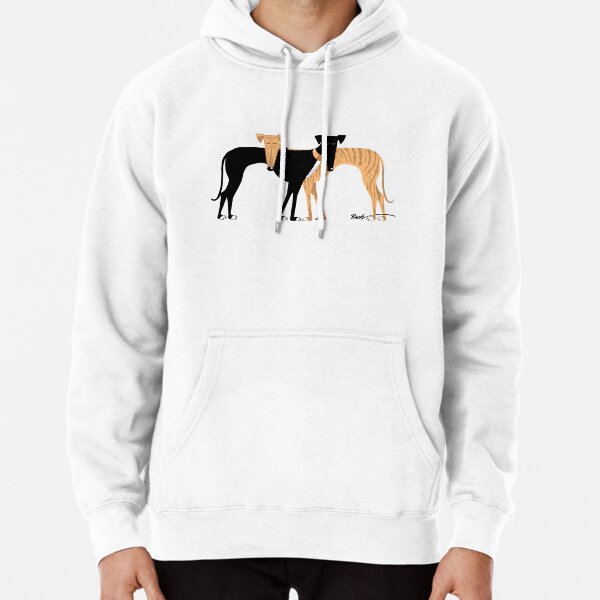 Head Rest Brindle Hound: Pullover Hoodie