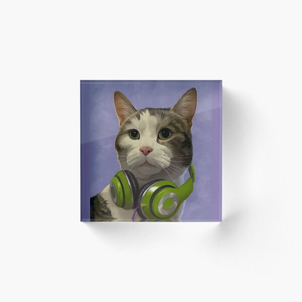 Artikelvorschau, Katze mit Kopfhörer entworfen und verkauft von Hannah's Shop.