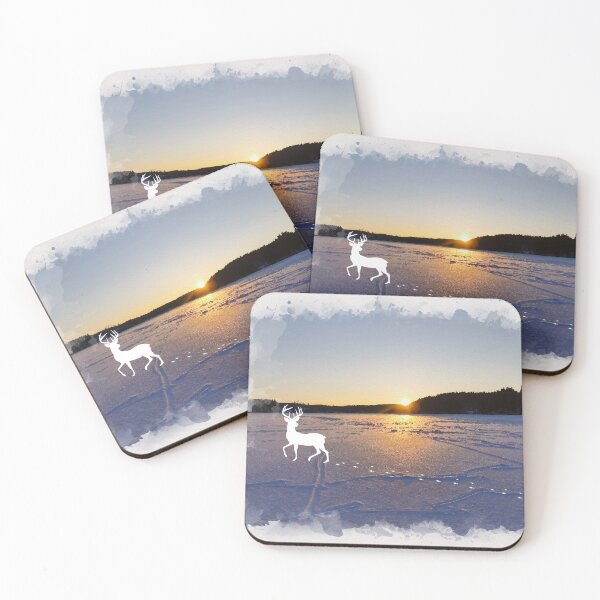 Item preview, Deer walking in the winter sunset designed and sold by Lorredraw.