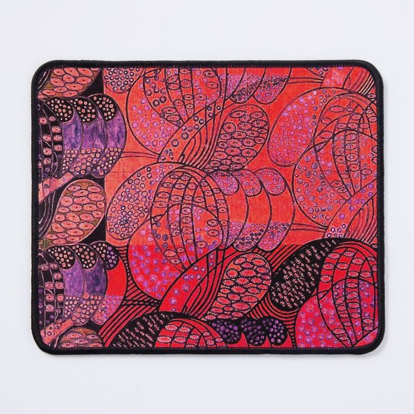 Item preview, ABSTRACT  FLORAL SWIRLS ,LEAVES AND FLOWERS BLOOMING IN RED BLUE BLACK  Art Nouveau  designed and sold by BulganLumini.