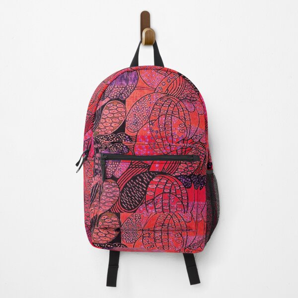 Item preview, ABSTRACT  FLORAL SWIRLS ,LEAVES AND FLOWERS BLOOMING IN RED BLUE BLACK  Art Nouveau  designed and sold by BulganLumini.