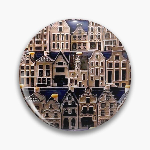 Item preview, Amsterdam porcelain canal houses at night. designed and sold by Noel Ali ⭐⭐⭐⭐⭐.