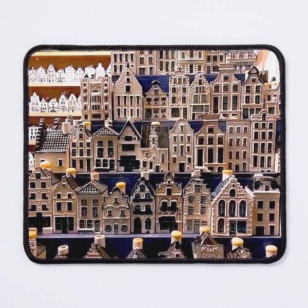 Item preview, Amsterdam porcelain canal houses at night. designed and sold by Noel Ali ⭐⭐⭐⭐⭐.