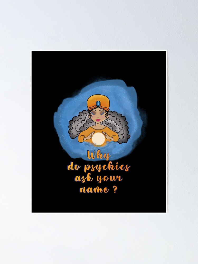 Funny phrase with psychics with a clairvoyant and a crystal ball 