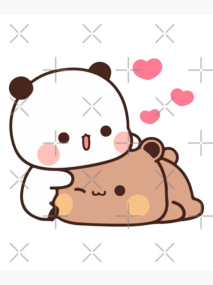 "Panda And Brownie Bear Couple " Poster for Sale by mocha--cat | Redbubble