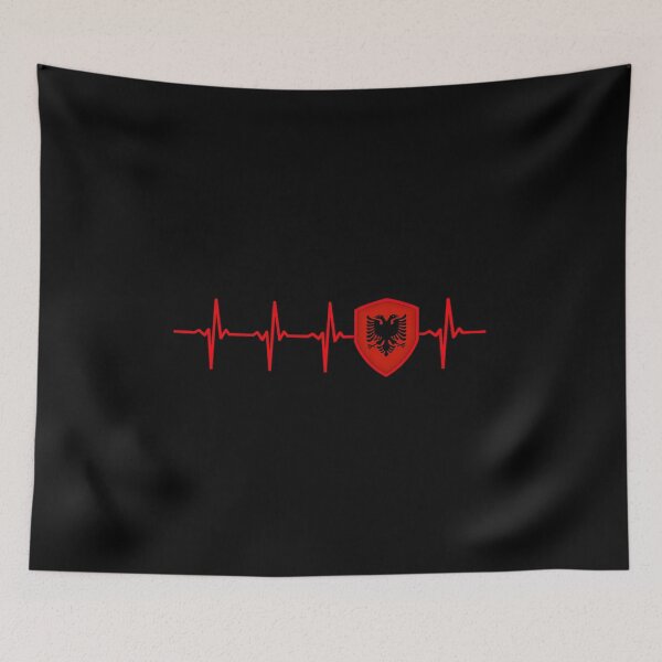 Item preview, Albania Heartbeat Flag designed and sold by Just Be Different.