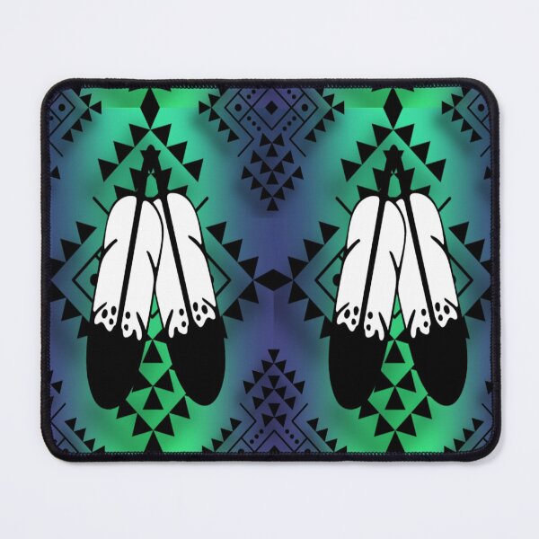 Item preview, Navy Blue / Lime Green / Black Gradient Double Feather Native Print designed and sold by JMWCD.