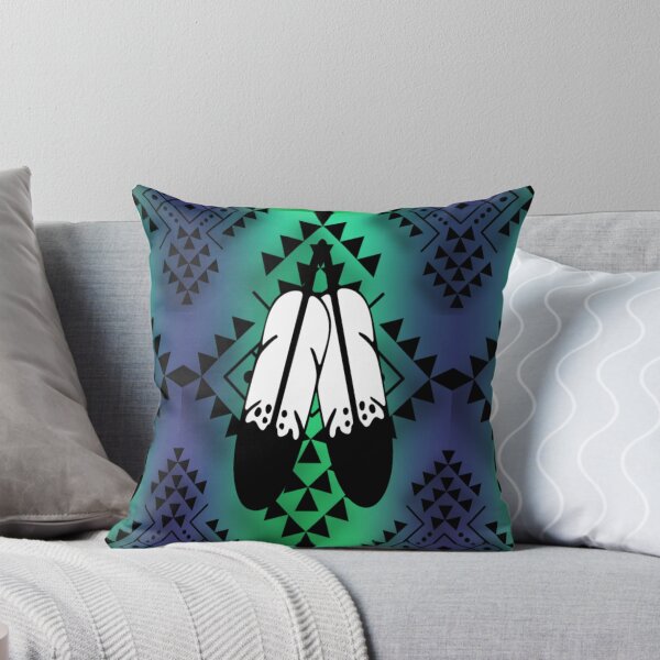 Item preview, Navy Blue / Lime Green / Black Gradient Double Feather Native Print designed and sold by JMWCD.
