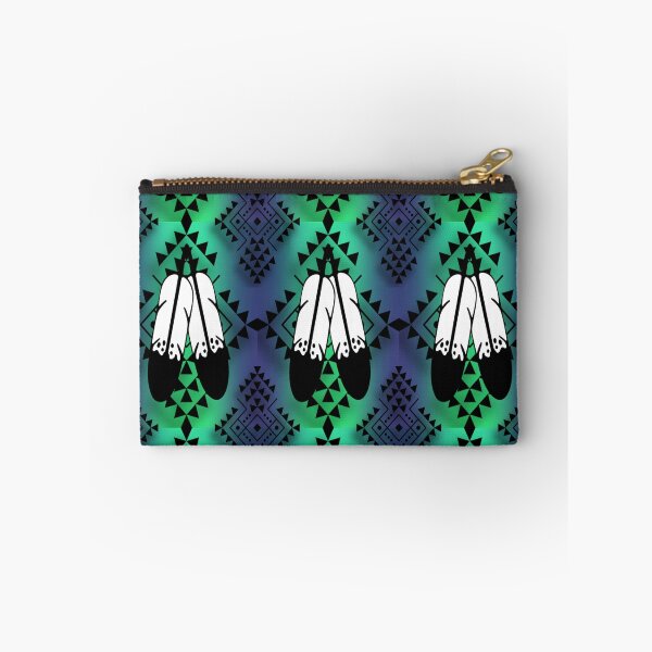 Item preview, Navy Blue / Lime Green / Black Gradient Double Feather Native Print designed and sold by JMWCD.
