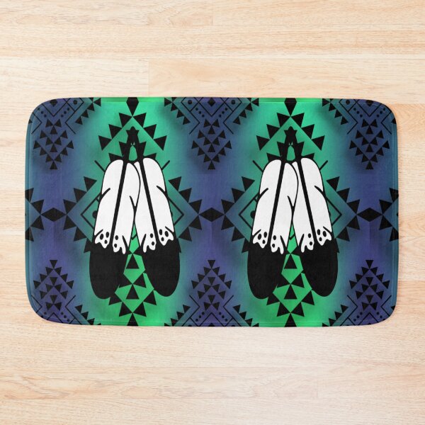 Item preview, Navy Blue / Lime Green / Black Gradient Double Feather Native Print designed and sold by JMWCD.