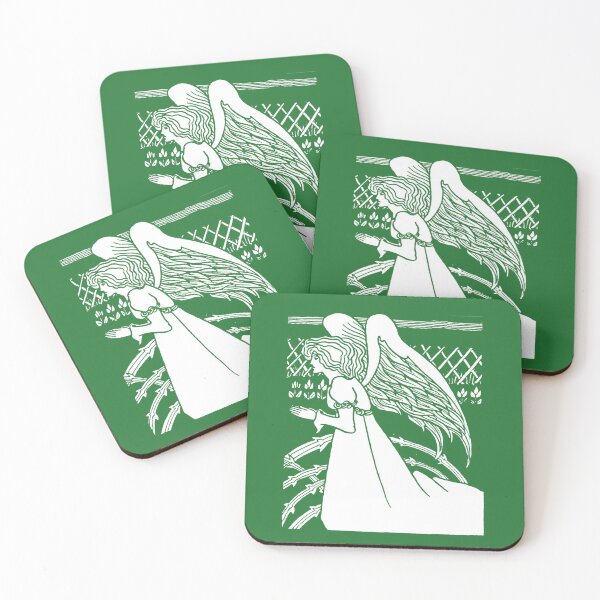Item preview, Aubrey Beardsley Christmas Angel Green designed and sold by Pixelchicken.