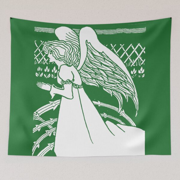Item preview, Aubrey Beardsley Christmas Angel Green designed and sold by Pixelchicken.