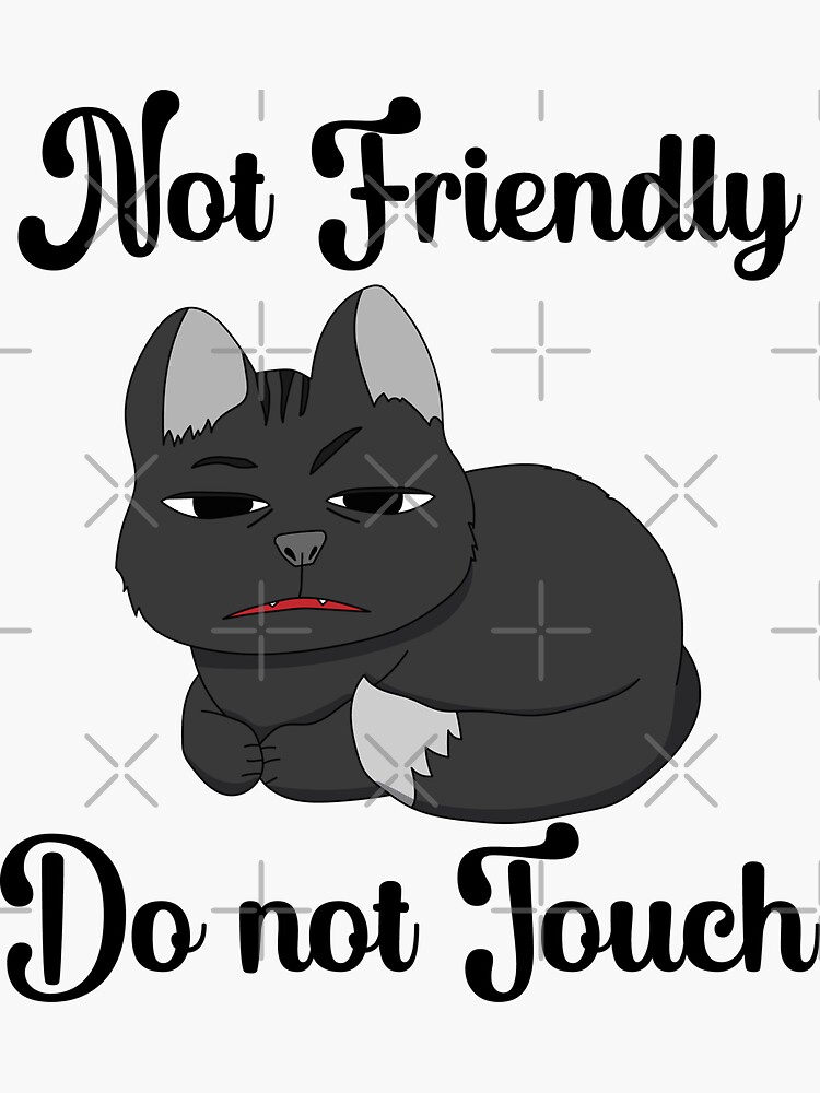 "Not Friendly Do Not Touch funny cat lovers and introverts" Sticker for Sale by BobnHope