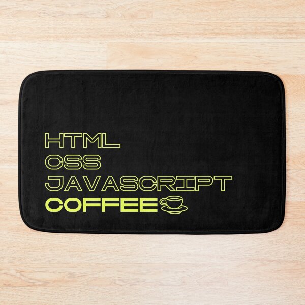Item preview, HTML, CSS, JAVASCRIPT, COFFEE - Neon Yellow Text designed and sold by TheMajesticGoat.