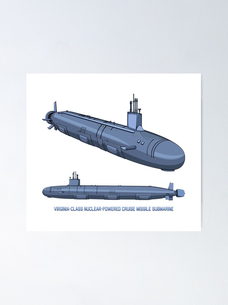 "Virginia class Nuclear Submarine Diagrams Gift" Poster for Sale by