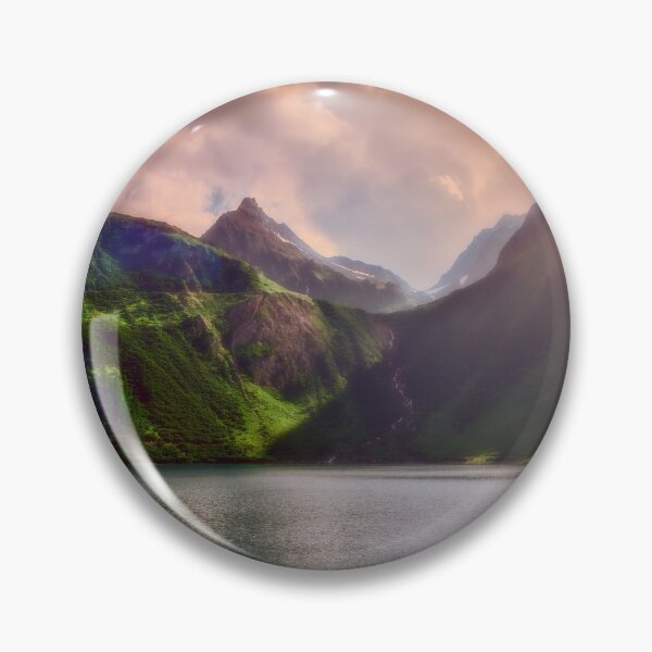 Item preview, Colored lakescape with mountains designed and sold by Roberto Pagani.