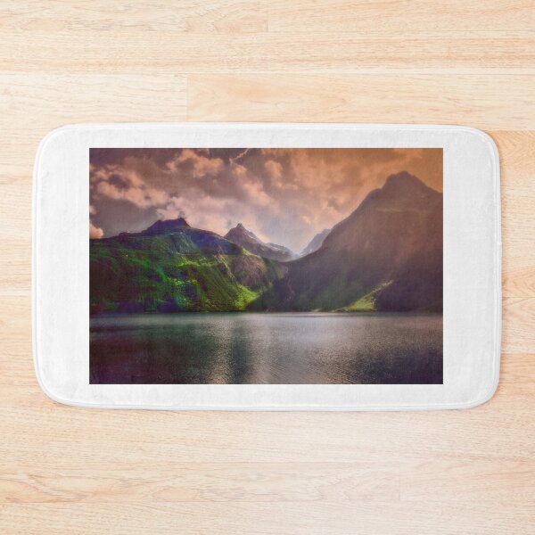 Item preview, Colored lakescape with mountains designed and sold by Roberto Pagani.