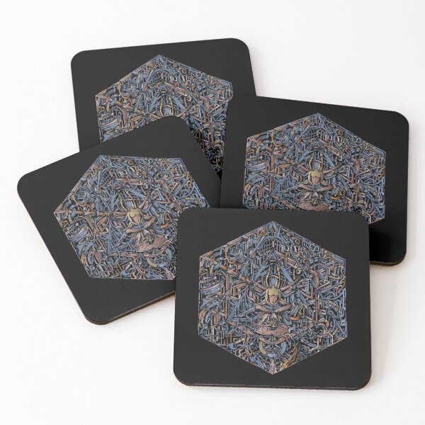 Item preview, Hexagonal Layers of Reality | Earth Tone Psychedelic Art designed and sold by Trippinink-.