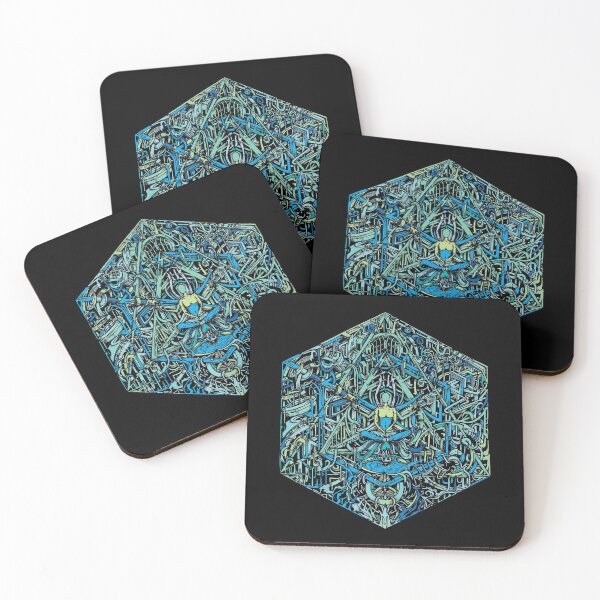 Item preview, Hexagonal Layers of Reality | Blue Psychedelic Art designed and sold by Trippinink-.