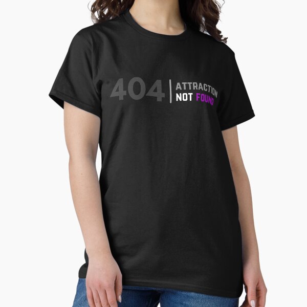 Vista previa del artículo con la obra «404 Atracción Aro no encontrada. Orgullo aromático», diseñado y vendido por Subtle Pride Shop.