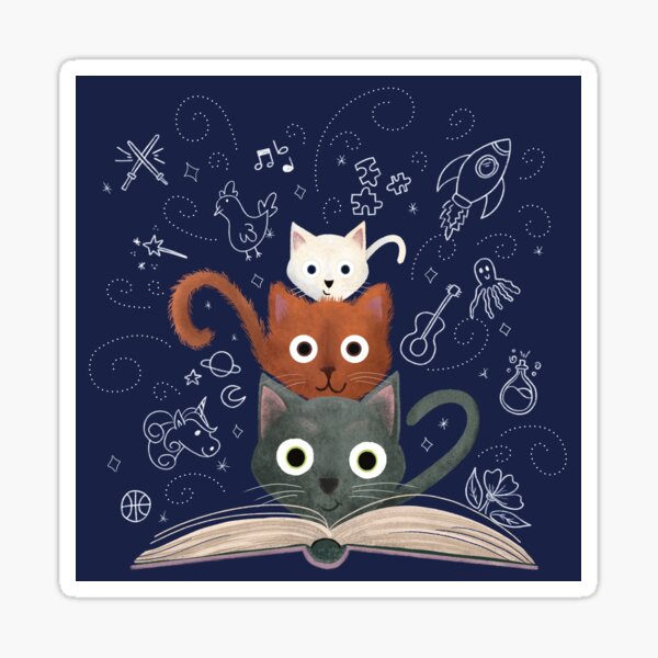 Item preview, Cats Reading Magic designed and sold by DesignMakeRep.