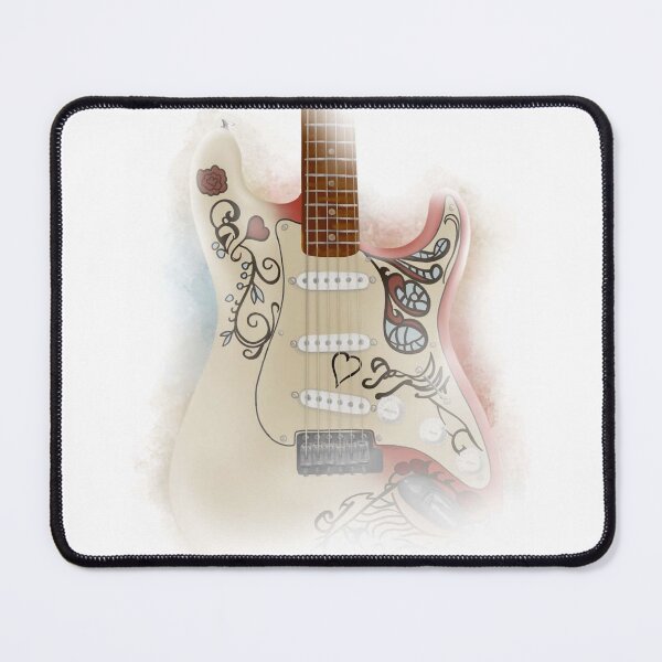 Artikelvorschau, Die Monterey Strat - Jimi Hendrix | Aquarellmalerei entworfen und verkauft von Chadrick Rode.