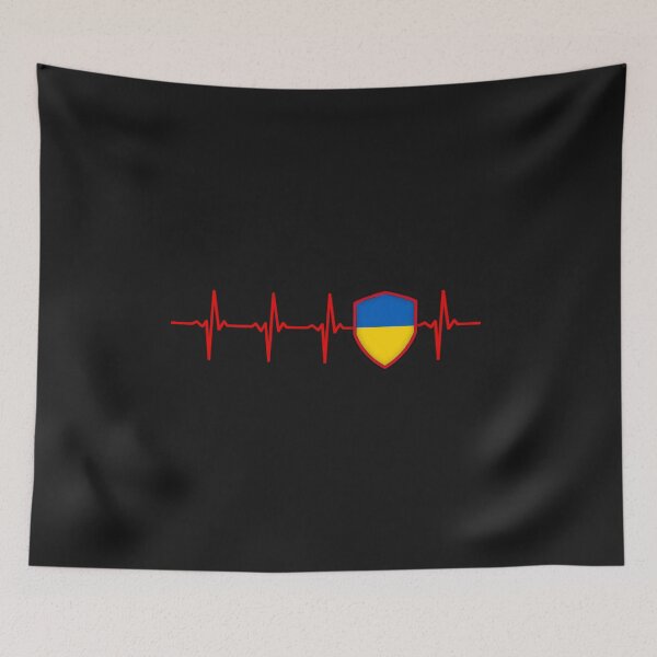 Item preview, UKRAIN Heartbeat Flag designed and sold by Just Be Different.
