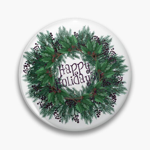 Item preview, Christmas Wreath | Happy Holidays! | Berries and Holly by Cherie(c)2021 designed and sold by CheriesArt.