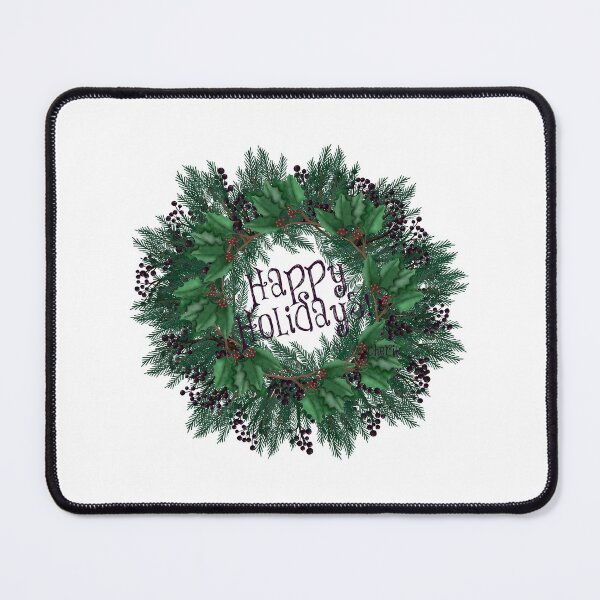 Item preview, Christmas Wreath | Happy Holidays! | Berries and Holly by Cherie(c)2021 designed and sold by CheriesArt.