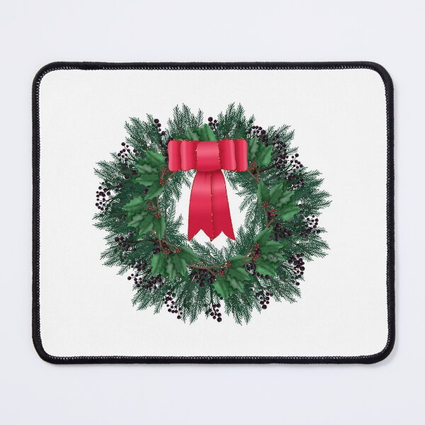 Item preview, Christmas Wreath |Red Satin Bow | Berries and Holly by Cherie(c)2021 designed and sold by CheriesArt.