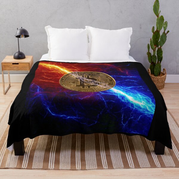Item preview, Bitcoin crypto blue and red electricity design designed and sold by Digital360World.
