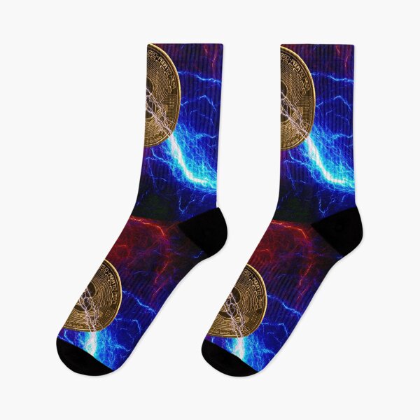 Item preview, Bitcoin crypto blue and red electricity design designed and sold by Digital360World.