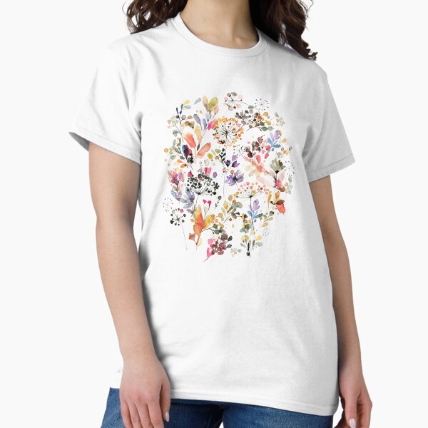 Vista previa del artículo con la obra «Acuarela de flores y plantas silvestres - Estampado botánico de naturaleza salvaje », diseñado y vendido por ninoladesign.